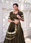 Dark Green Colour Sakhi Pure Chanderi With Zari Weaving Work Lehenga With Blouse And Dupatta Lnb1664